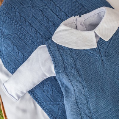  Saída de Maternidade Príncipe - Azul Jeans